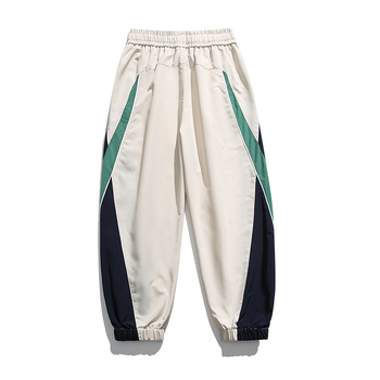 Ανδρικά casual jogger παντελόνια με πλευρική ρίγα και σχέδιο color-block, στυλ δρόμου πόλης άνοιξη-φθινόπωρο