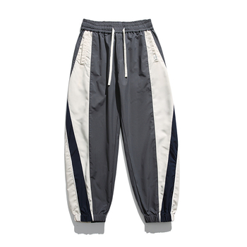 Ανδρικά casual jogger παντελόνια με πλευρική ρίγα και σχέδιο color-block, στυλ δρόμου πόλης άνοιξη-φθινόπωρο