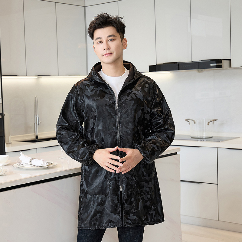 PU mekana koža vodootporna zaštitna jakna s fleece unutrašnjosti, otporna na mrlje i ulje, kamuflažni dizajn za jesen/zimu, unisex