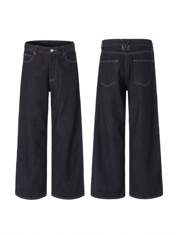 Lktm Ανδρικά vintage τζιν από raw selvedge με κόκκινο τελείωμα, 2023M, χαλαρή ίσια γραμμή, καθημερινά παντελόνια