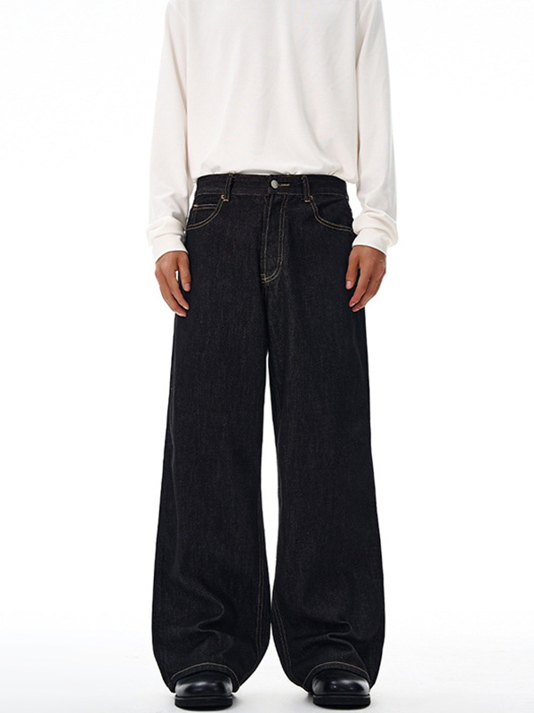 Lktm Ανδρικά vintage τζιν από raw selvedge με κόκκινο τελείωμα, 2023M, χαλαρή ίσια γραμμή, καθημερινά παντελόνια