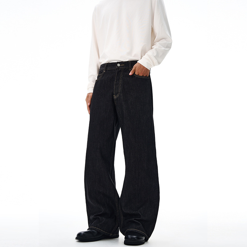 Lktm Ανδρικά vintage τζιν από raw selvedge με κόκκινο τελείωμα, 2023M, χαλαρή ίσια γραμμή, καθημερινά παντελόνια