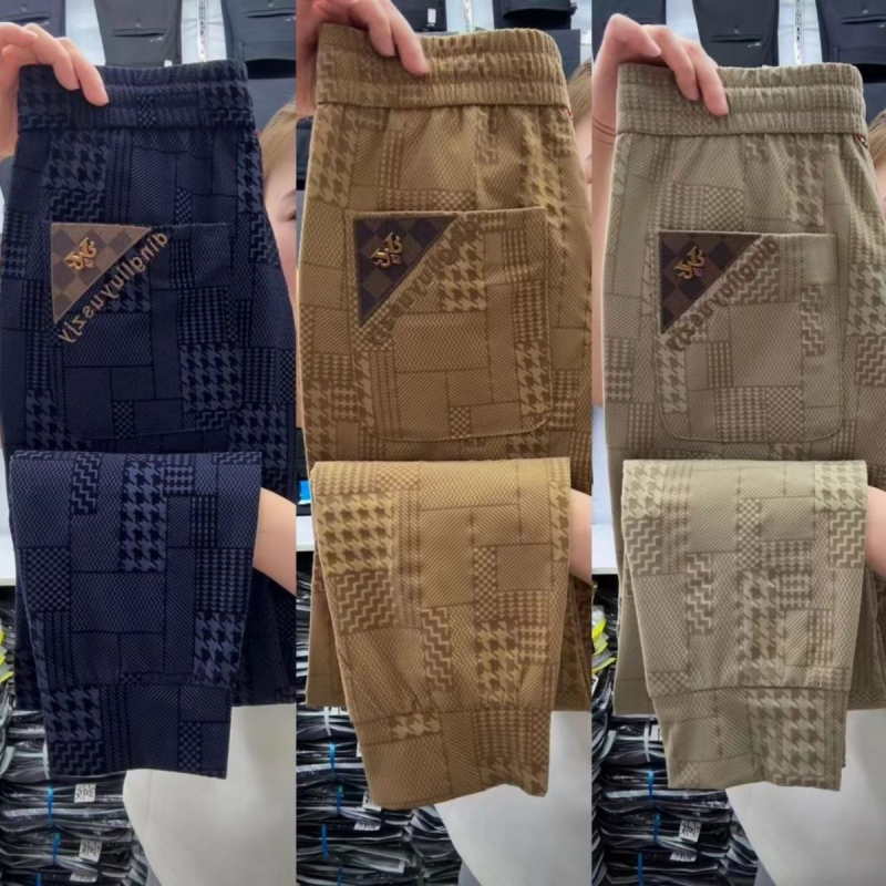 Muške lagane hlače za proljeće-ljeto, jogger stil, visok pas, prav kroj, uske završetke na gležnjevima, prozračné i brzo sušeće