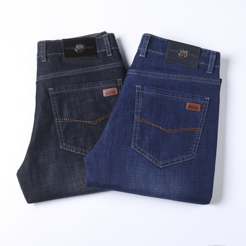 Ανδρικά παντελόνια βαμβακερά business casual με ίσια γραμμή, μεσαίου βάρους ελαστικό ύφασμα, κατάλληλα για άνοιξη και φθινοπωρο.