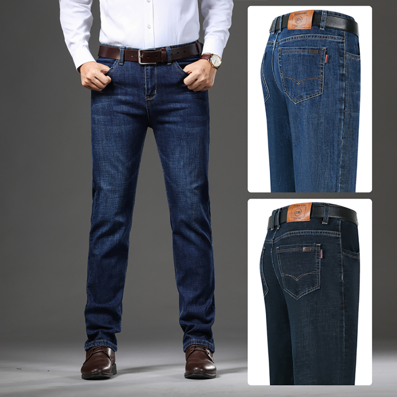 Ανδρικά παντελόνια βαμβακερά business casual με ίσια γραμμή, μεσαίου βάρους ελαστικό ύφασμα, κατάλληλα για άνοιξη και φθινοπωρο.