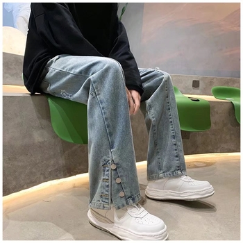 Muške široke traperice za proljeće, američki retro hip-hop stil, nišni dizajn, ulični vibe, trendi casual hlače