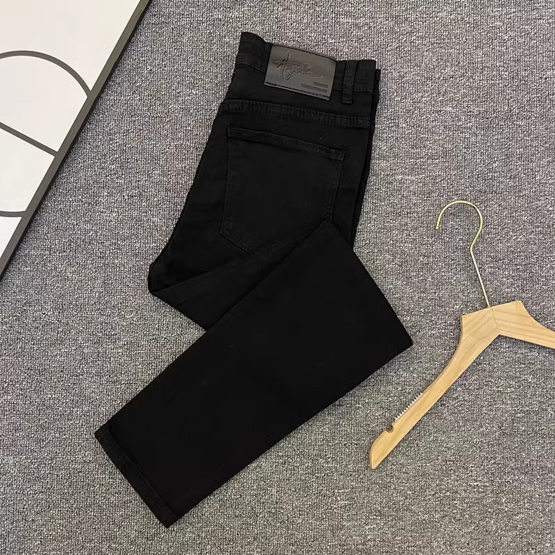 Muške retro traperice ravnog kroja s izšivanjem, američki stil, slim fit, elastične