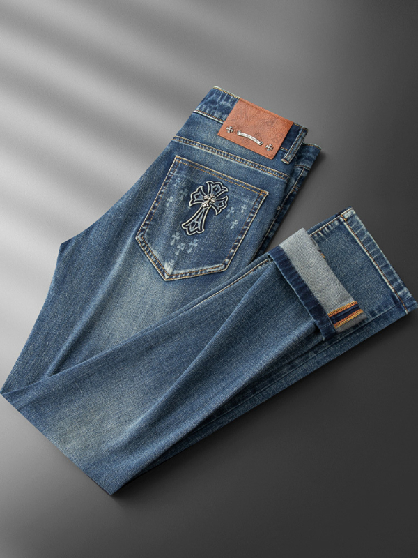 Muške tanke traperice za proljeće i ljeto, vintage europski stil, uski kroj s ravnim nogavicama, vrhunska izrada, casual hlače.