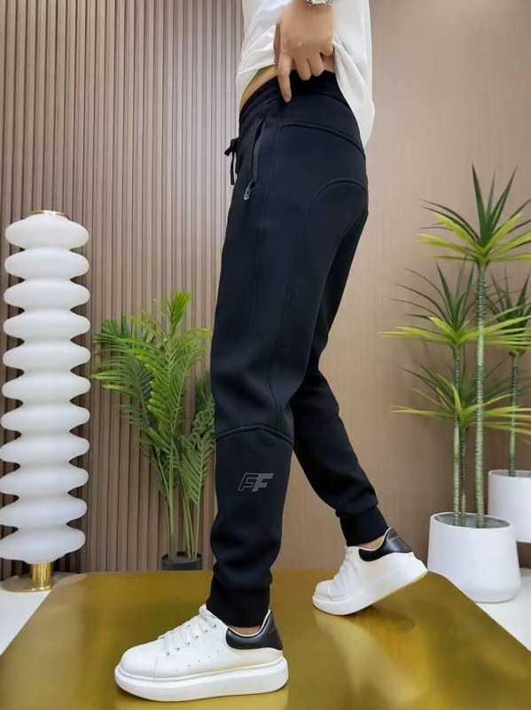 2025 nove muške elastične jogger hlače s manžetama, jednostavne jednobojne casual sportske hlače za svaki dan
