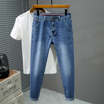 Muške traperice za proljeće-ljeto, plus veličina, slim-straight kroj, udoban lagani denim
