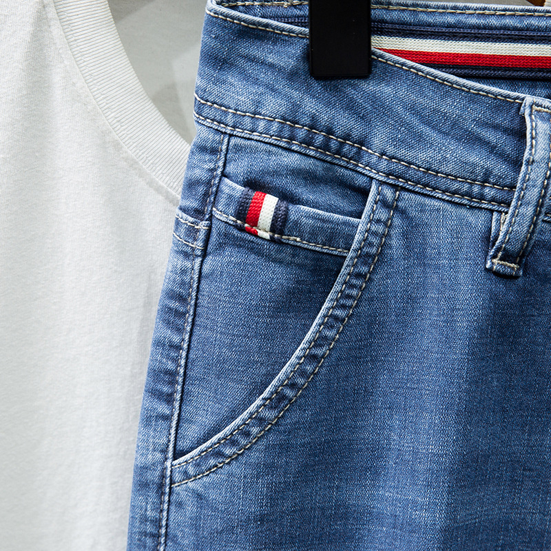 Muške traperice za proljeće-ljeto, plus veličina, slim-straight kroj, udoban lagani denim