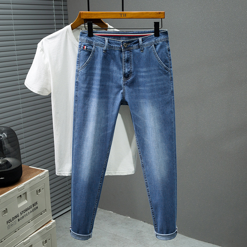Muške traperice za proljeće-ljeto, plus veličina, slim-straight kroj, udoban lagani denim