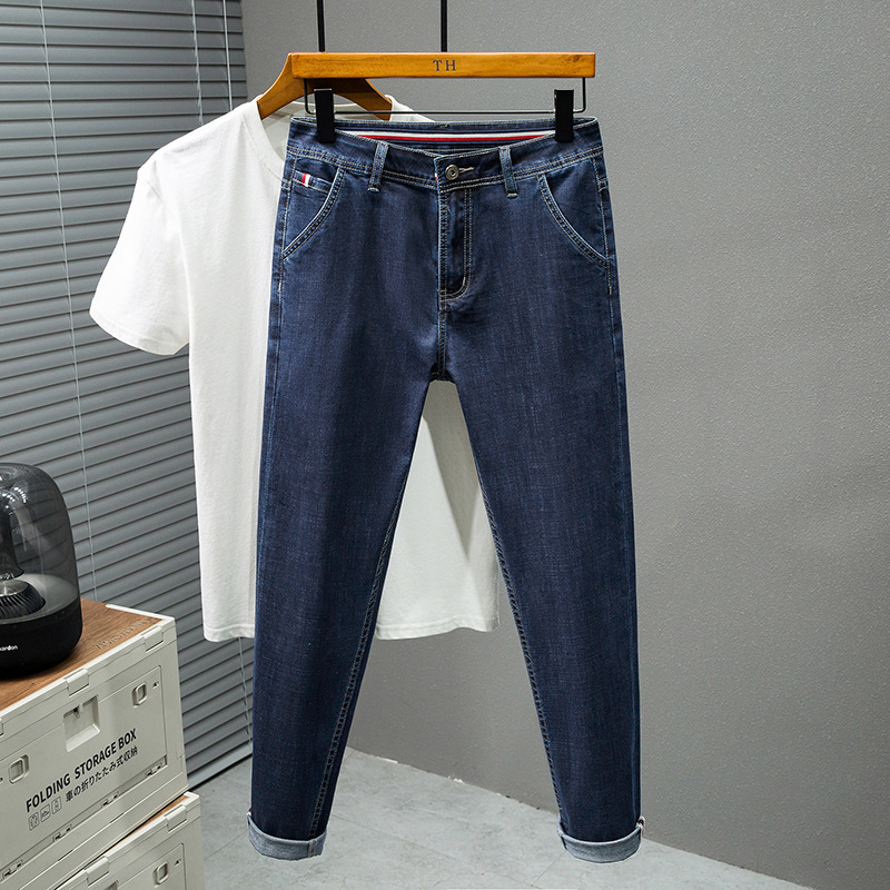 Muške traperice za proljeće-ljeto, plus veličina, slim-straight kroj, udoban lagani denim