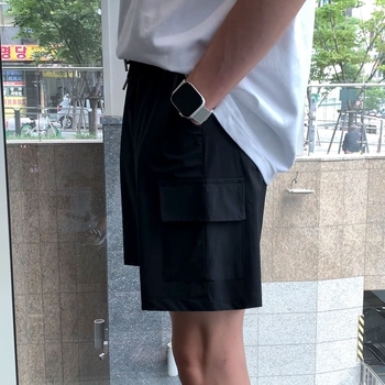 MYQ Japanski stil retro radničke šorce za muškarce, korejski stil ležernog kroja, funkcionalne sportske šorceve, ravni kroj, srednja duljina