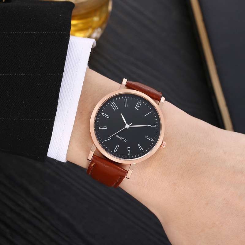 Wokai muški sat za poslovni i casual stil, brojčani prikaz, okrugli cifernik 40 mm, PU kaiš, kvarcni mehanizam, moguć otisak logotipa