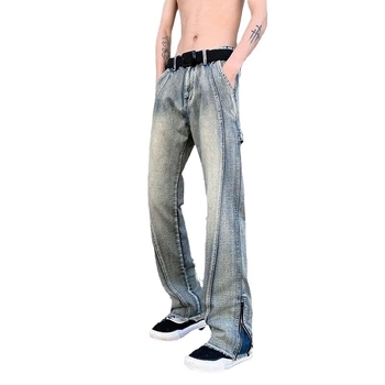 Muške američke retro traperice, isprani denim, uski ravni kroj s blagim proširenjem.