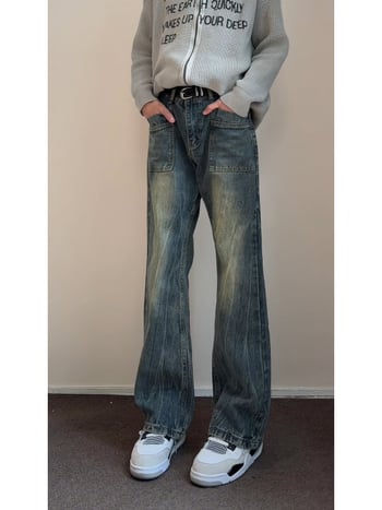 Amerikai retro farmernadrág férfiaknak — elegáns dizájn, slim szabású egyenes fazon, mindennapi viseletre