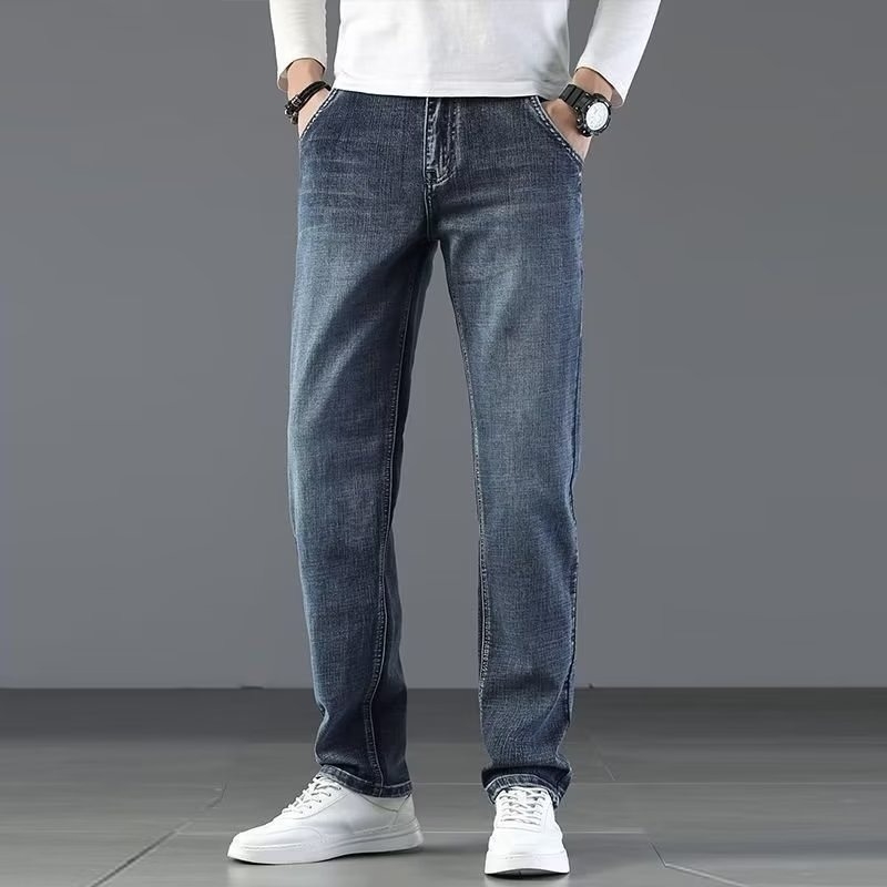 Muške slim traperice - pamuk denim, elastične ravne nogavice, korejski stil, proljeće i jesen