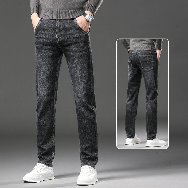 Muške slim traperice - pamuk denim, elastične ravne nogavice, korejski stil, proljeće i jesen