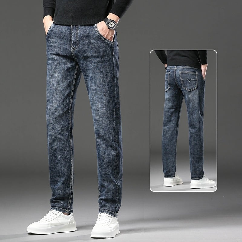 Muške slim traperice - pamuk denim, elastične ravne nogavice, korejski stil, proljeće i jesen