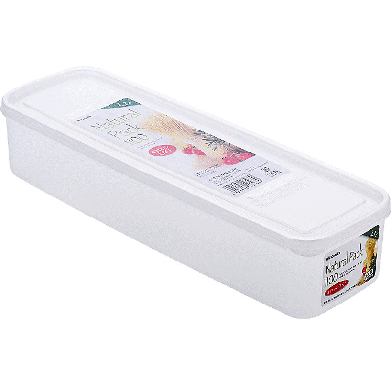Pravougaona kutija za pohranu tjestenine, plastika za prehrambenu upotrebu, hermetički zatvoren poklopcem, kapacitet 1–2 L, pogodna za mikrovalnu