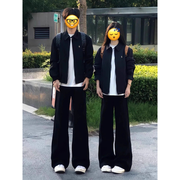 Monster crne traperice bootcut za muškarce, čista krojenja, ravne nogavice