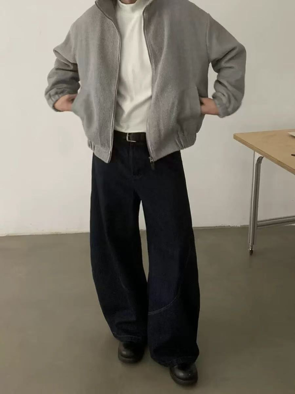 Unisex amerikai retró farmernadrág laza szabással, széles, egyenes nadrág