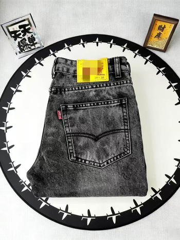 Ανδρικά τζιν από denim σε αμερικάνικο στυλ, χαλαρή ίσια γραμμή, vintage streetwear, 2026 άνοιξη-καλοκαίρι
