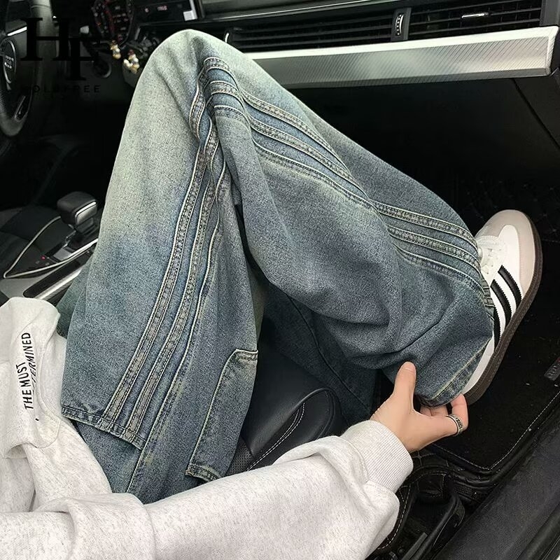 Férfi retro denim nadrág — lazán szabott, egyenes szárú, mindennapi viseletre