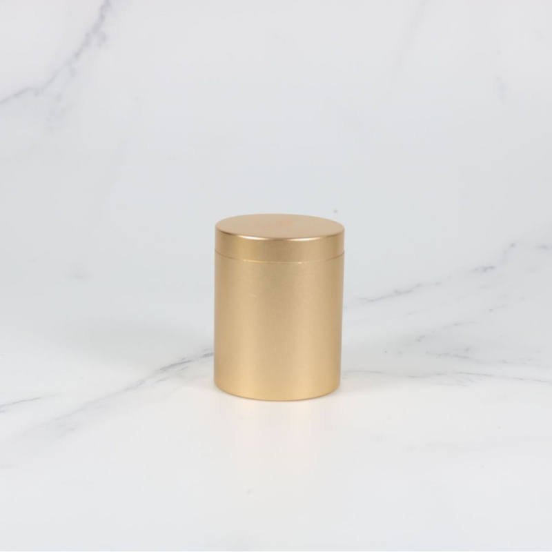 Okrugla aluminijska posuda za čaj žute boje s hermetičnim poklopcem, za Pu'er i Tieguanyin