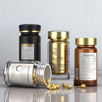 Ακρυλικό μπουκάλι 100 ml με σφραγισμένο καπάκι, φιάλη διπλού στρώματος για κάψουλες, πλαστική συσκευασία