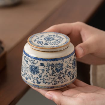 Keramička kutija za čaj Qinghua Ru Kiln, zatvorena, 200 ml, za zeleni čaj, crni čaj i Pu'er, kućna uporaba, brend Qiye