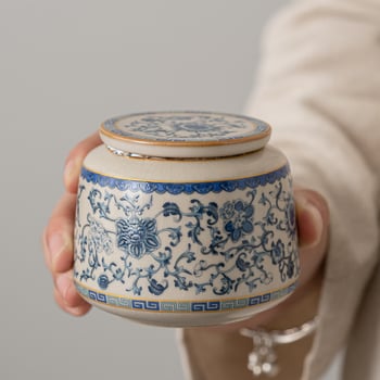 Keramička kutija za čaj Qinghua Ru Kiln, zatvorena, 200 ml, za zeleni čaj, crni čaj i Pu'er, kućna uporaba, brend Qiye
