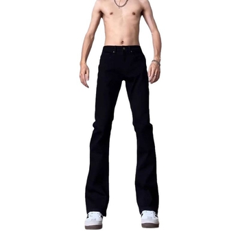 Férfi denimnadrág, amerikai stílusban, slim fit, enyhén kinyíló szár, egyenes szabás