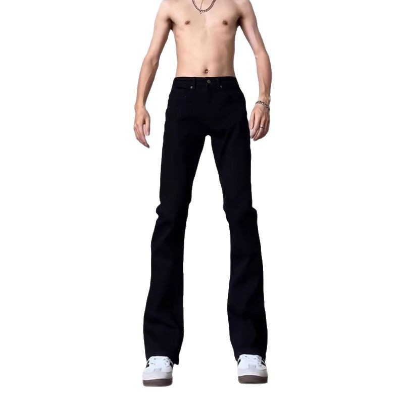 Férfi denimnadrág, amerikai stílusban, slim fit, enyhén kinyíló szár, egyenes szabás
