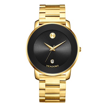 Veadons Ανδρικό Κουαρτζ Ρολόι Με Ημερολόγιο, 40 mm Καντράν, Αδιάβροχο έως 30 m, Κράμα, Ορυκτό Γυαλί, Κούμπωμα Πεταλούδας