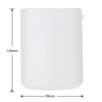 Προσαρμοσμένο μπουκάλι HDPE με ευρύ στόμιο 600 ml, με καπάκι αποσπώμενο – σφραγισμένος πλαστικός κάδος για γάλα σε σκόνη και τροφή
