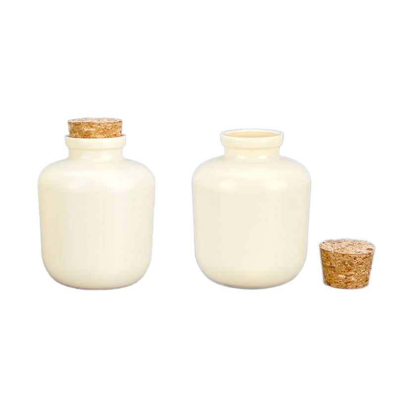 30 g kávébab tárolóüveg, 150 ml, parafadugós zárófedél, HDPE műanyag üveg