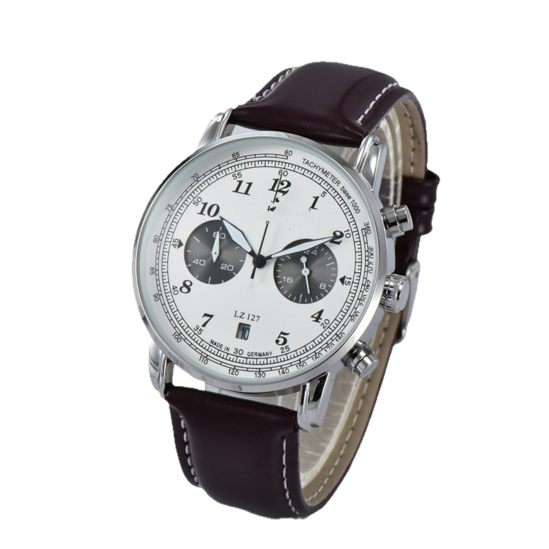 Muški kvarcni sat s pet ručica, casual stil, sve funkcije, 40 mm brojčanik, kućište od zlitine, remen od umjetne kože, vodootpornost 10 m