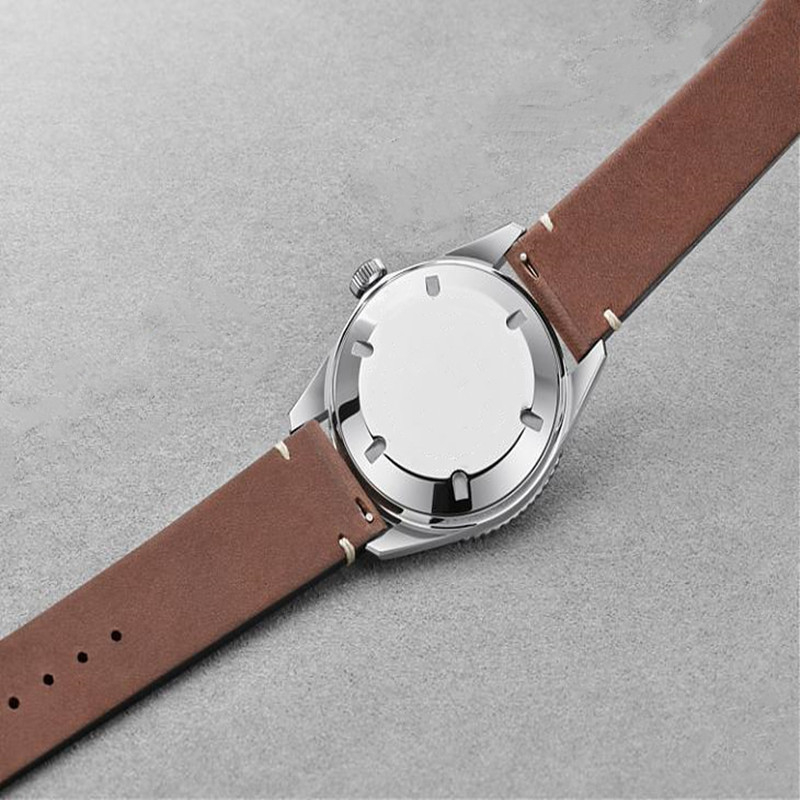 Muški kvarcni sat s pravom kožnom narukvicom, 41 mm okrugli brojčanik, vodootporan do 10 m, kalendar, mineralno staklo, nehrđajući čelik kopča, kućište od legure