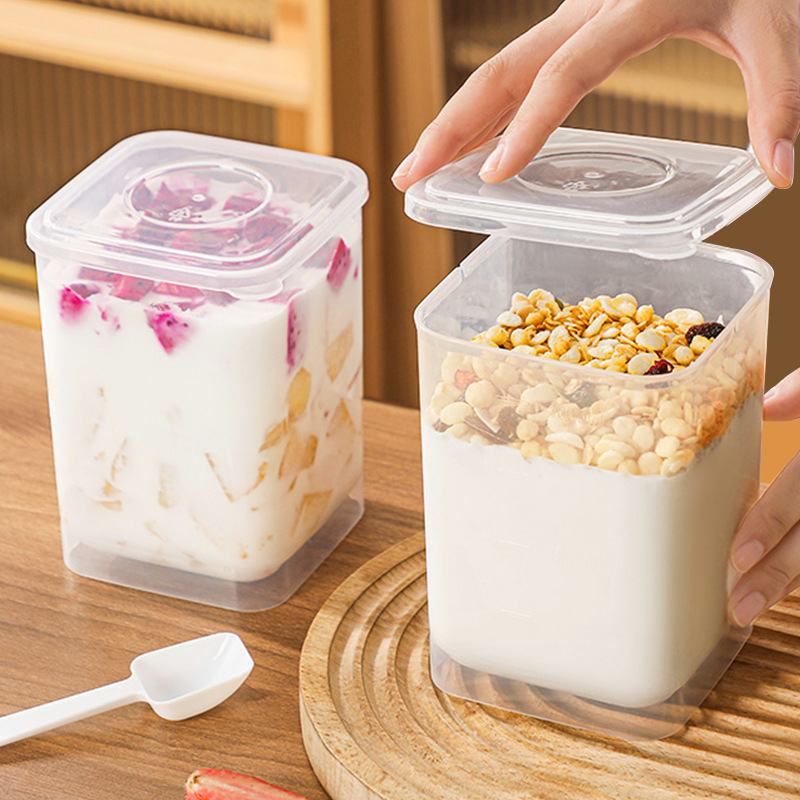 Prozirna posuda za jogurt u japanskom stilu s poklopcem, za mlijeko u prahu i domaću fermentaciju mlijeka, skladištenje voća