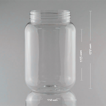 Διαφανές PET Mason βάζο με αλουμινένιο καπάκι, 1500 ml – συσκευασία θαλασσινού αλατιού, καραμέλες τύπου τοφί και δημητριακών