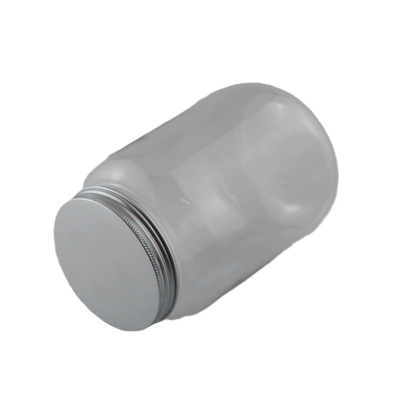 Διαφανές PET Mason βάζο με αλουμινένιο καπάκι, 1500 ml – συσκευασία θαλασσινού αλατιού, καραμέλες τύπου τοφί και δημητριακών