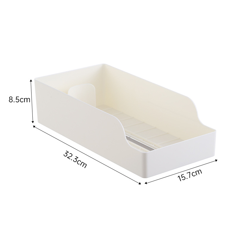 Plastična kutija za skladištenje na stolu, duboki organizator za kuhinju i dom studenata, kapacitet 1 L, dimenzije 33×16.8×8.5 cm, japanski stil