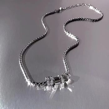 Ogrlica s cirkonijem u kružnom obliku, minimalistički stil, unisex