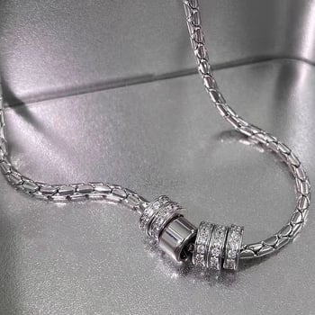 Ogrlica s cirkonijem u kružnom obliku, minimalistički stil, unisex