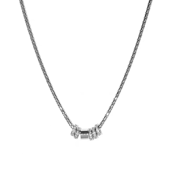 Ogrlica s cirkonijem u kružnom obliku, minimalistički stil, unisex