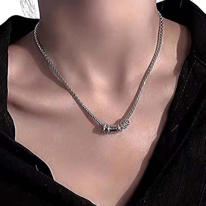 Ogrlica s cirkonijem u kružnom obliku, minimalistički stil, unisex