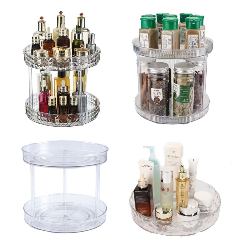 Trojeročni rotirajući organizator za kuhinju i kupaonu s dijamantnim uzorkom i vodnim valovima, vertikalne linije, plosni dizajn