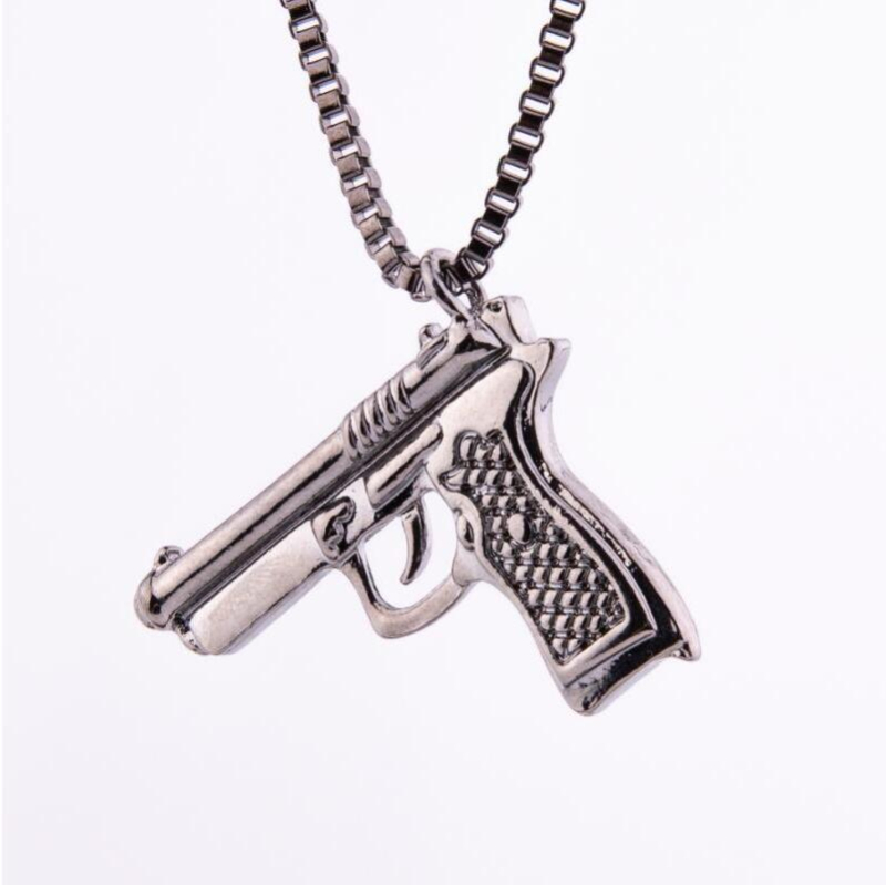 Muški hip-hop ogrlica s privjeskom pištolja